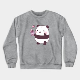 Cute Panda Loves Taro Bubble Tea Crewneck Sweatshirt